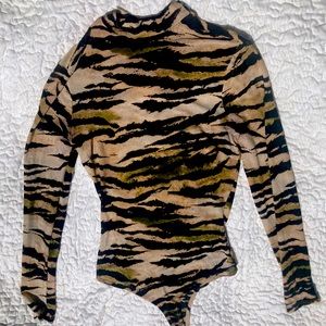 Animal Print Mesh Bodysuit